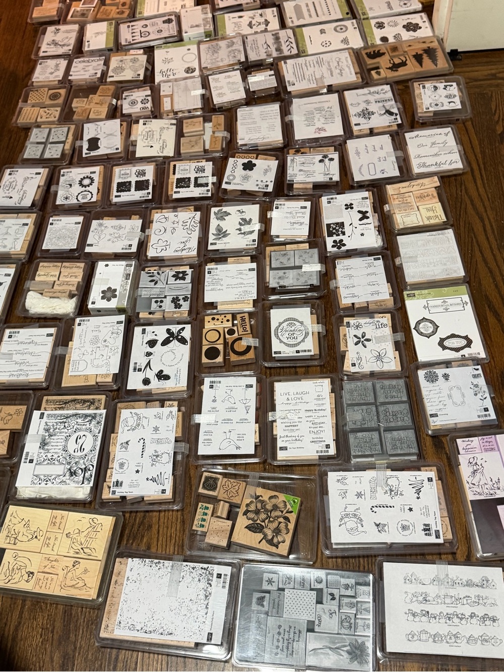 Stampin' Up! Wood and Clear Mounted Stamp Collection in White, Brown, Black-107